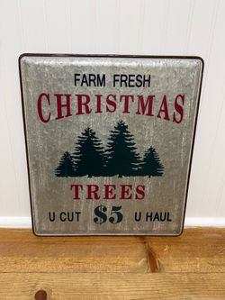 Farm Fresh Christmas Trees Galvanized Metal Wall Sign