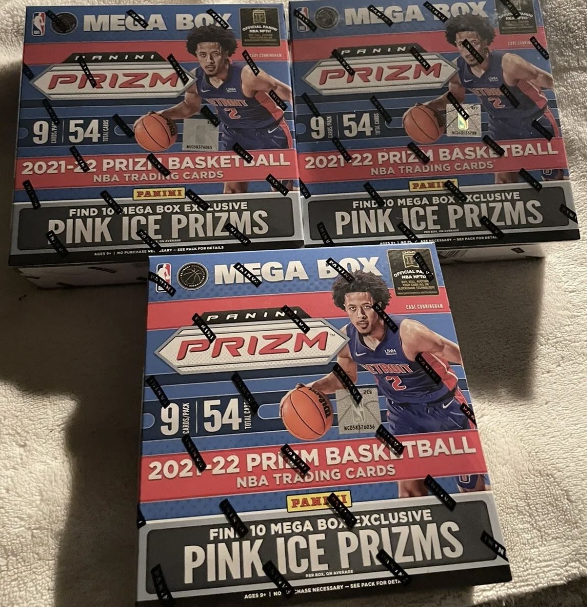 2022 NBA Panini Prizm Mega Box Lot 3 Boxes Pink Ice Prizm