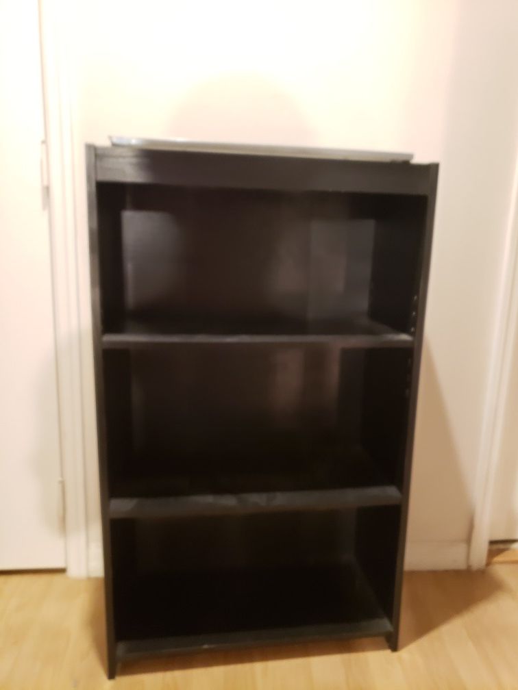 Small black book shelf