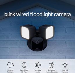Blink Wired Floodlight Camera - NEW 1080p HD Outdoor Security Cam with 2600 Lumens