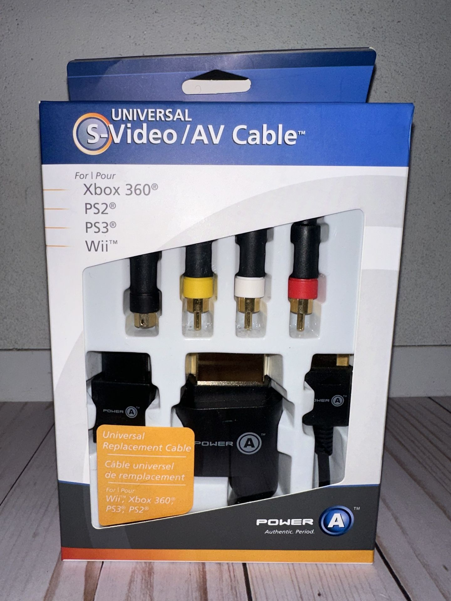 NEW POWER A UNIVERSAL S-VIDEO/AV CABLE XBOX 360 WII PLAYSTATION 3 PS2 PS3