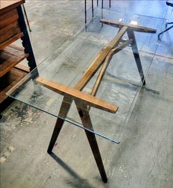West Elm Jensen Wood & Glass 56" Desk (CHAIR NOT INCLUDED)