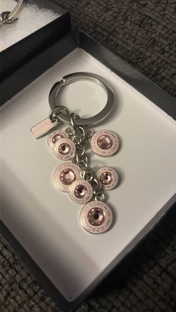 Coach pink jem keychain