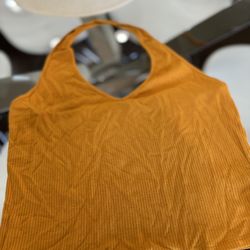 Halter Top Orange Garage Size Large