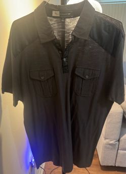 Very Good “Large” Gray/Black Short Sleeve Occasional Dress Shirt.