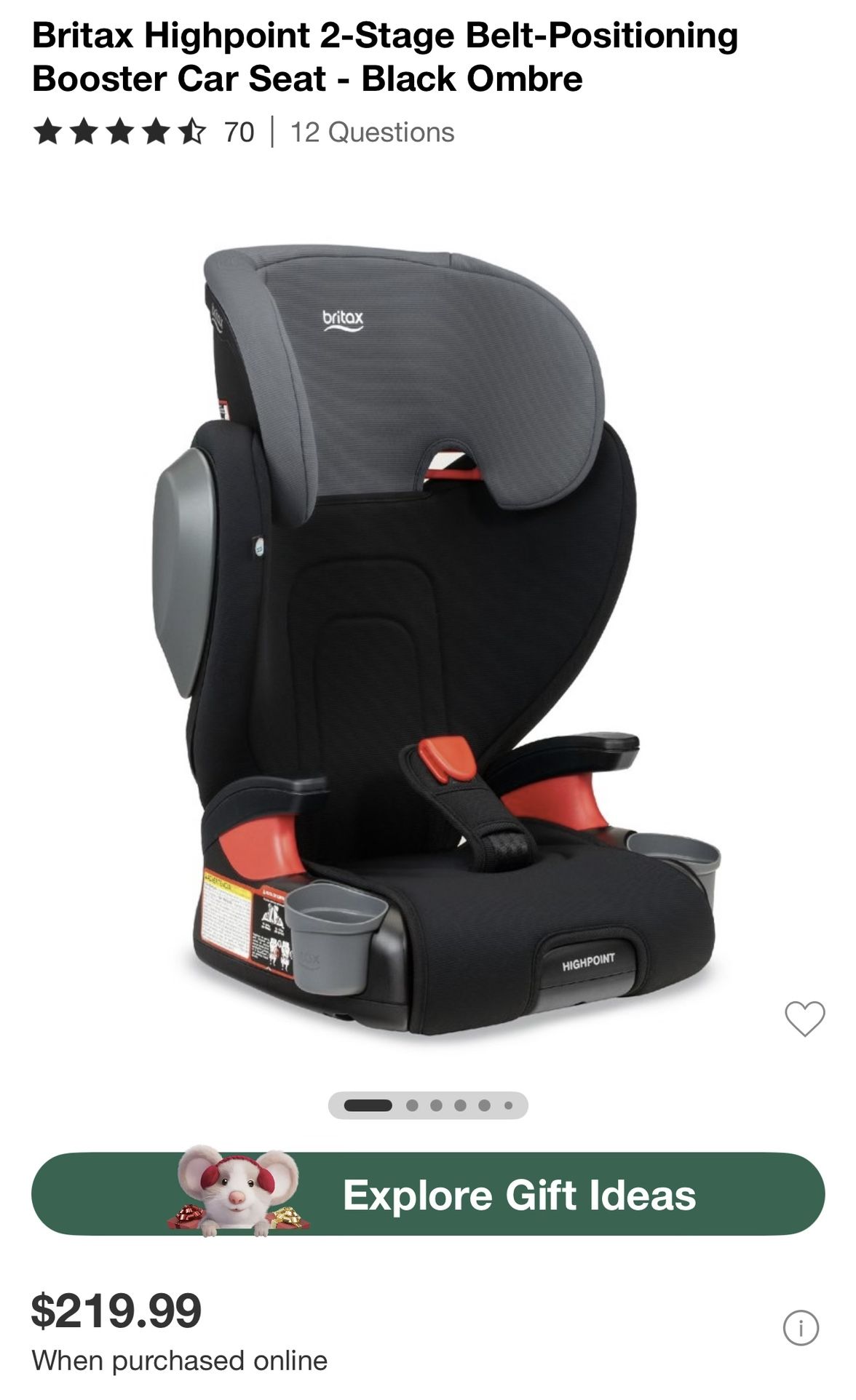 (2) Britax Highpoint Booster Seats 