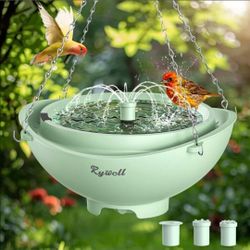 Solar Bird Bath with 3 Spray Modes, 2L Large Capacity Solar Fountain, Hanging/Standing Bird Bath with Filter & Auto Shut-Off, Quiet Pump for Ga