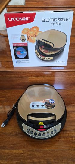 Foldable Electric Baking Pan, Griddle, Skillet, Detachable Ring