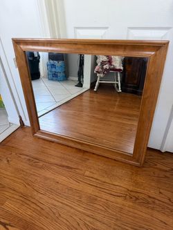 Vintage solid Oak mirror