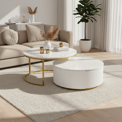 Biarritz Nesting Coffee Table Set with Storage Drawer