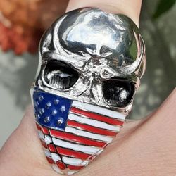 Stainless Steel Skull Ring Size 10