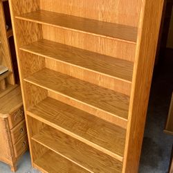 6 Tier Oak Bookcase Storage Display Shelving
