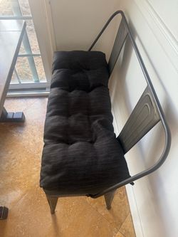 Industrial Metal Bench with Cushion