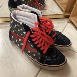 Vans High Top Sneakers Women 8, Mens 6.5