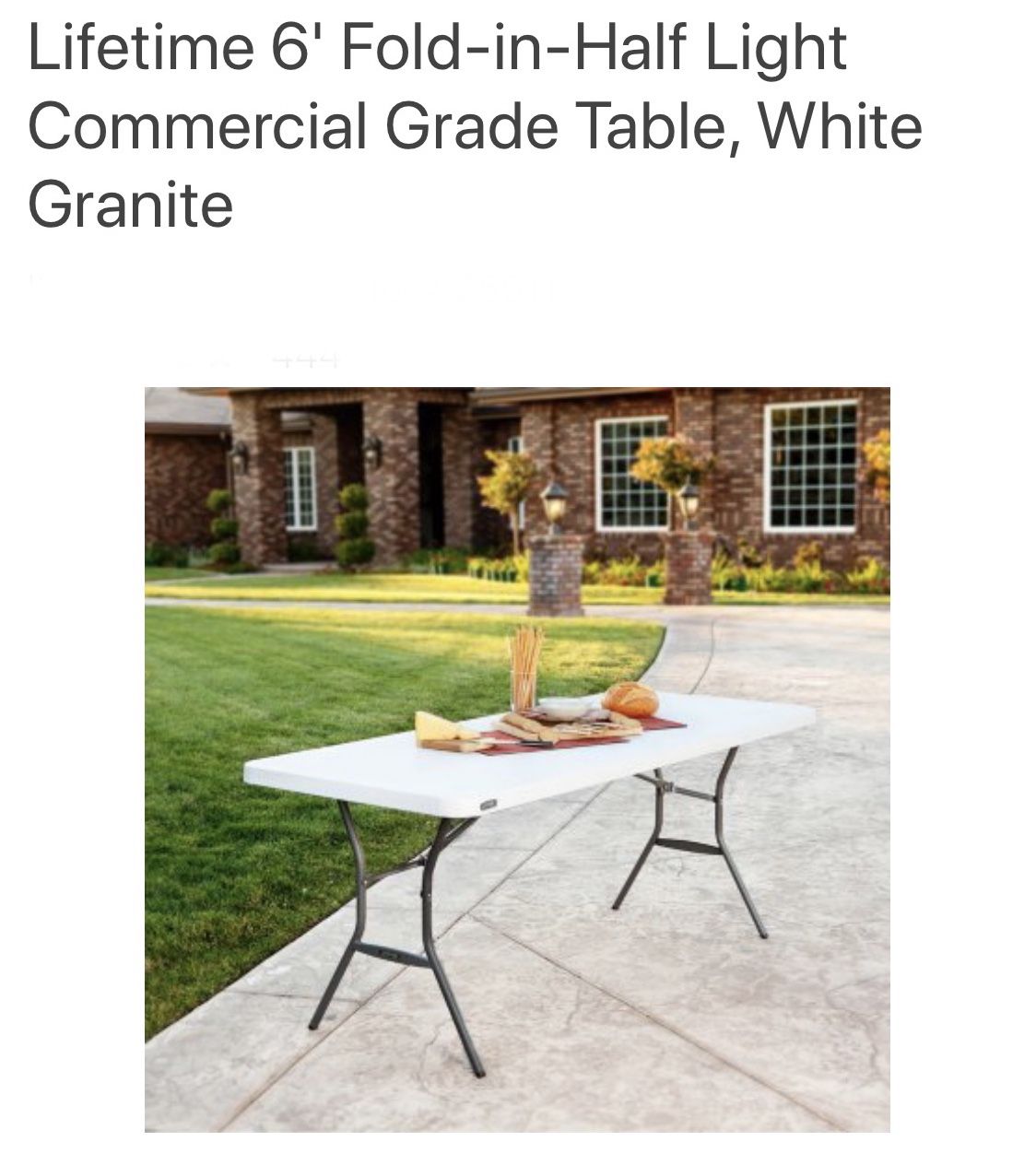 4 Lifetime 6’ Fold-In-Half Light comercial grade tables