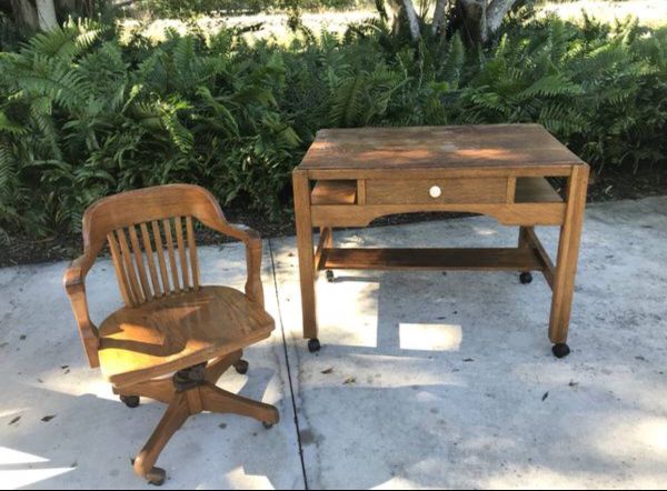 Library Mission Desk Chair Antique Vintage Industrial Wood Furniture For Sale In Naples Fl Offerup