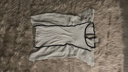 White Top with Black Trim Detail