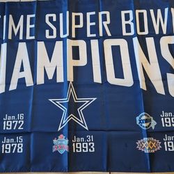 Dallas Cowboys Super Bowl Wins Flag 5ftx3ft $20 Firm On Price