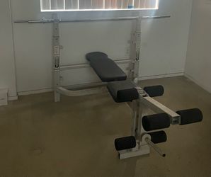 Olympic Bench Press with Leg Extension / Curl Attachment