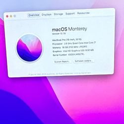 2016 MacBook Pro  Core i7 16GB