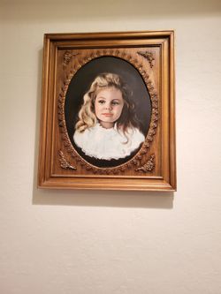 Canvas painting, perfect wood frame, very old one of a kind
