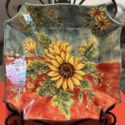 Sunflower Serving Platter 10"