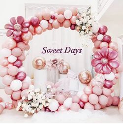 (F-23) Round Backdrop Stand 8FT White Wedding Balloon Arch Stand for Party Metal Balloon Arch Circle Backdrop Stand for Birthday Party