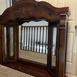 Mirror & Lighted Dresser Hutch