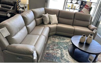 OM• $38 Initial • Brand New Leather Power Reclining Sectional