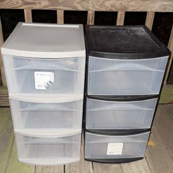 2 Brightroom 3-Drawer Cart black & white (storage organizer) *READ DESCRIPTION*