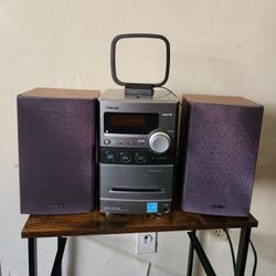 Sony CMT-NEZ30 AM/FM Stereo Radio CD Cassette Player Component Shelf System Speakers