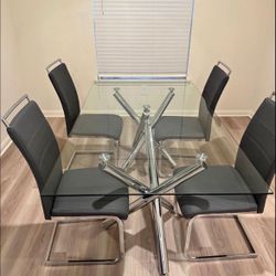 Rectangular Glass Dining Table & Chairs