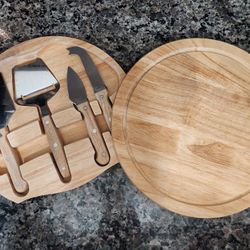 Toscana Picnic Round Charcuterie Board With Knife Set