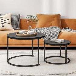 Round Black Nesting Coffee Tables