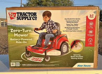 New Tractor Supply 12V Zero-Turn Lawn Mower Ride-On Toy, Red