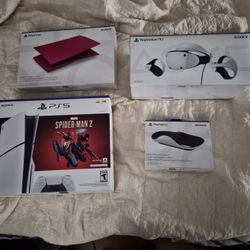 PS5 + Spider-Man 2 + VR2 + VR2 Charging Station + PS5 Red Cover
