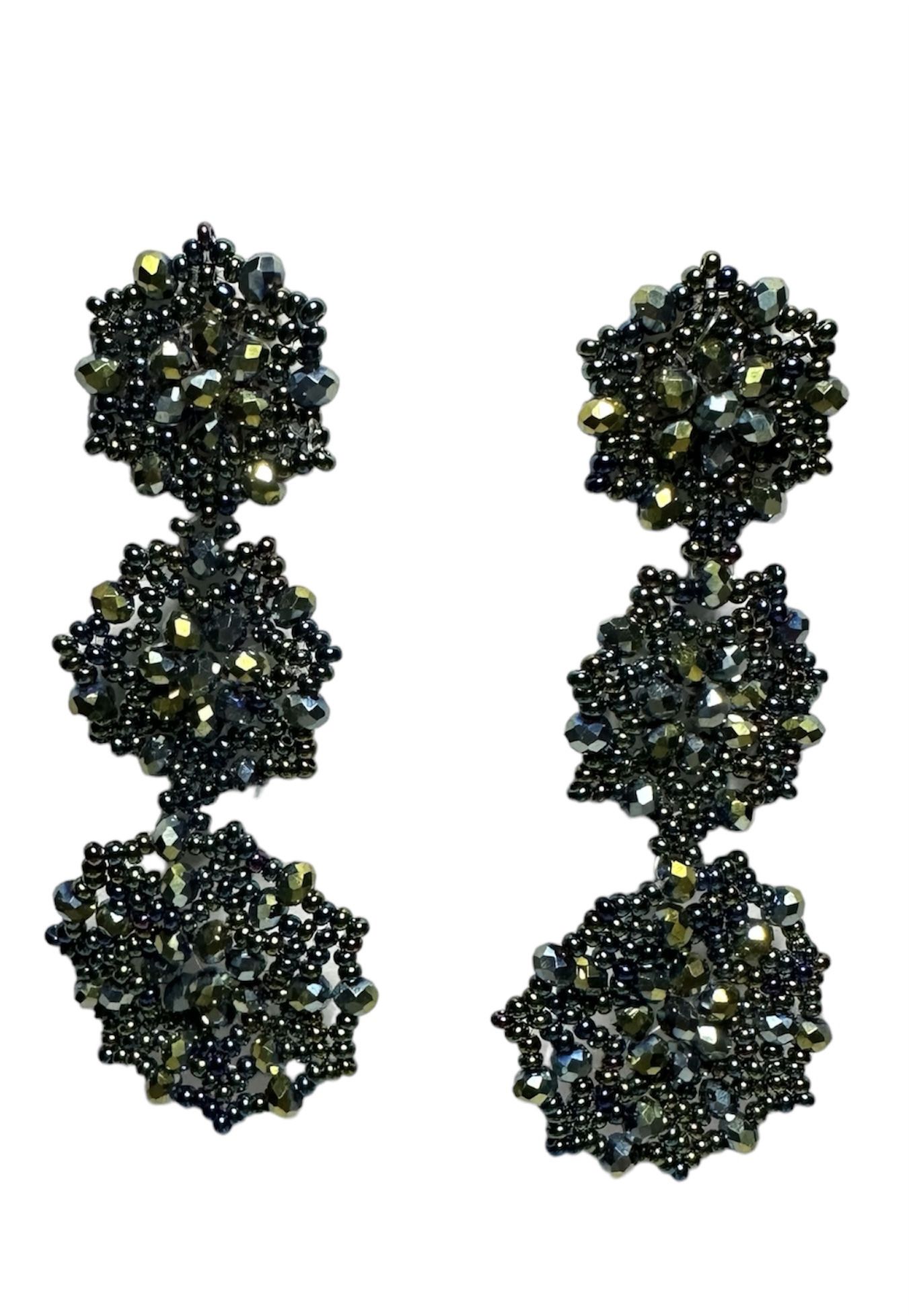 Green Rhinestone Earring 