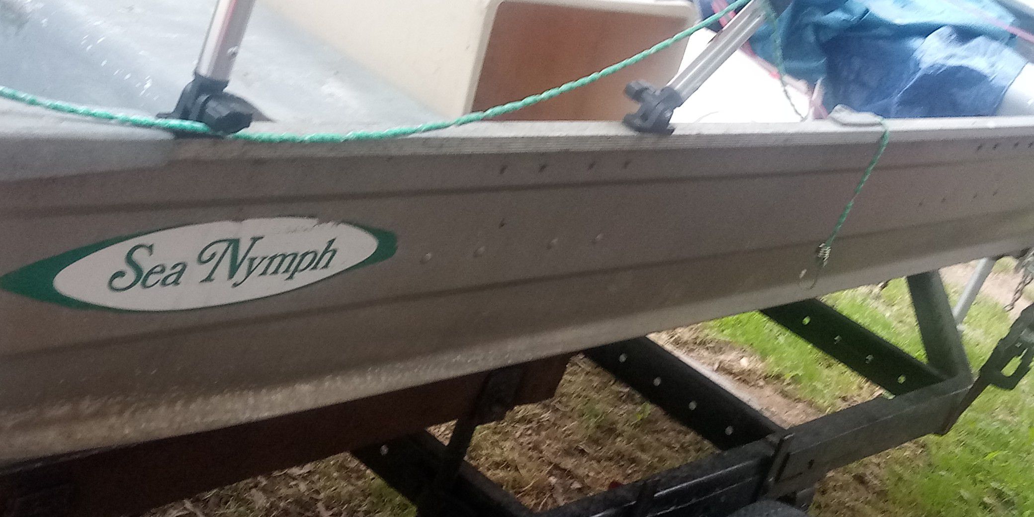 16ft aluminum boat with canopy 5 HP gas engine