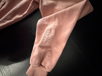 Pink Crewneck Sweatshirt with Embroidered Text