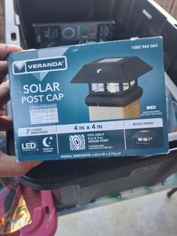 Veranda Solar Post Cap Black 4x4