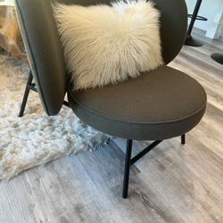 Like New SofaCo Accent Chair Dark Green With Black Metal Accents