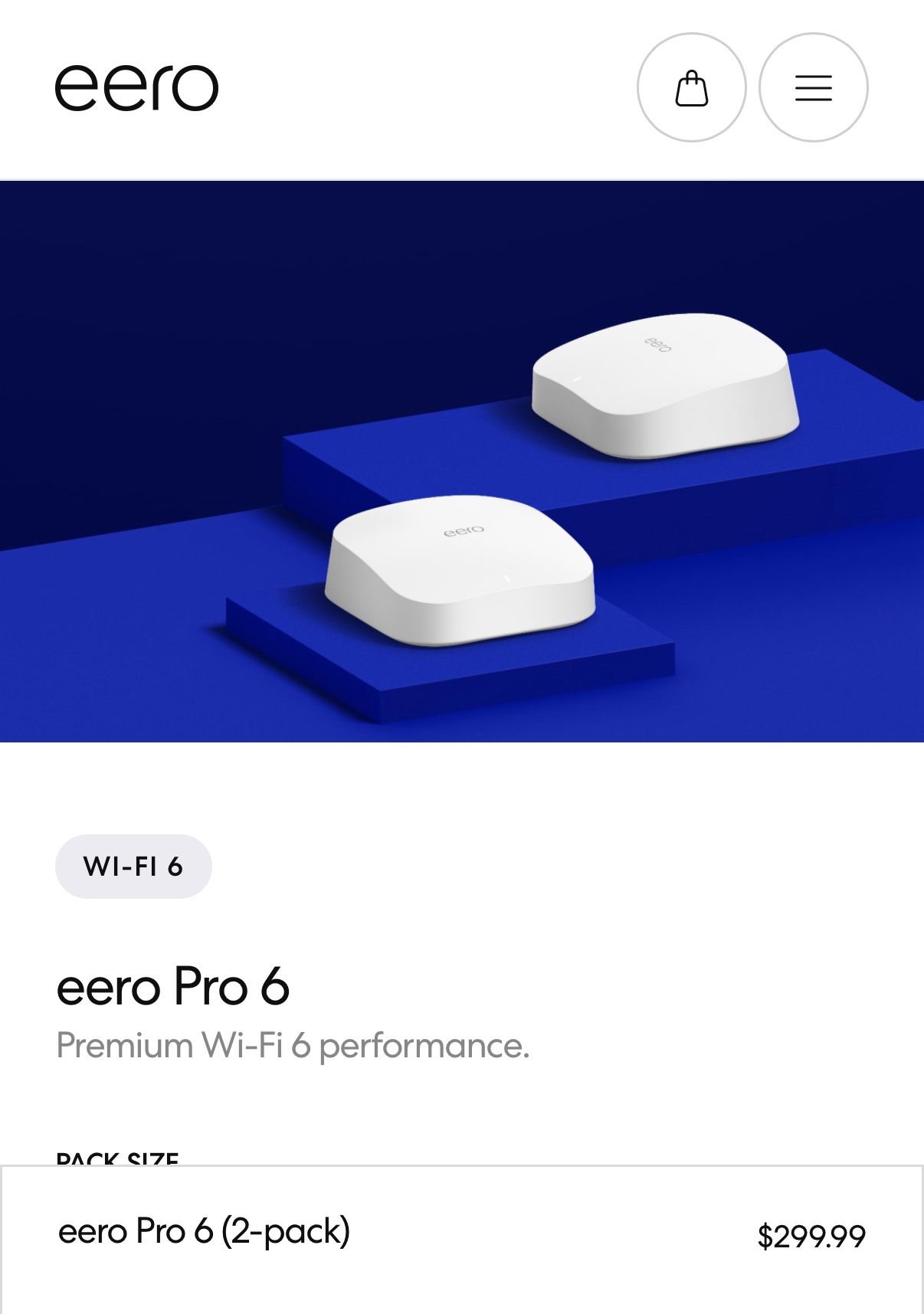Eero Pro 6 - 2 pack New