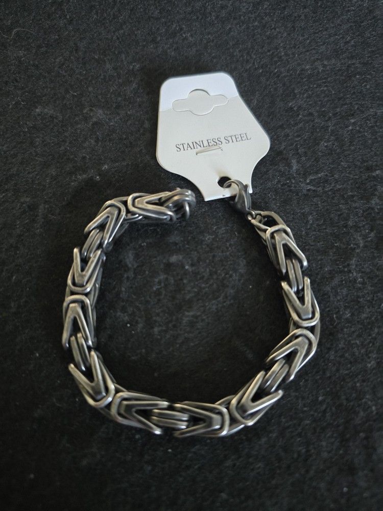 Stainless Steel Chunky Byzantine Bracelet
