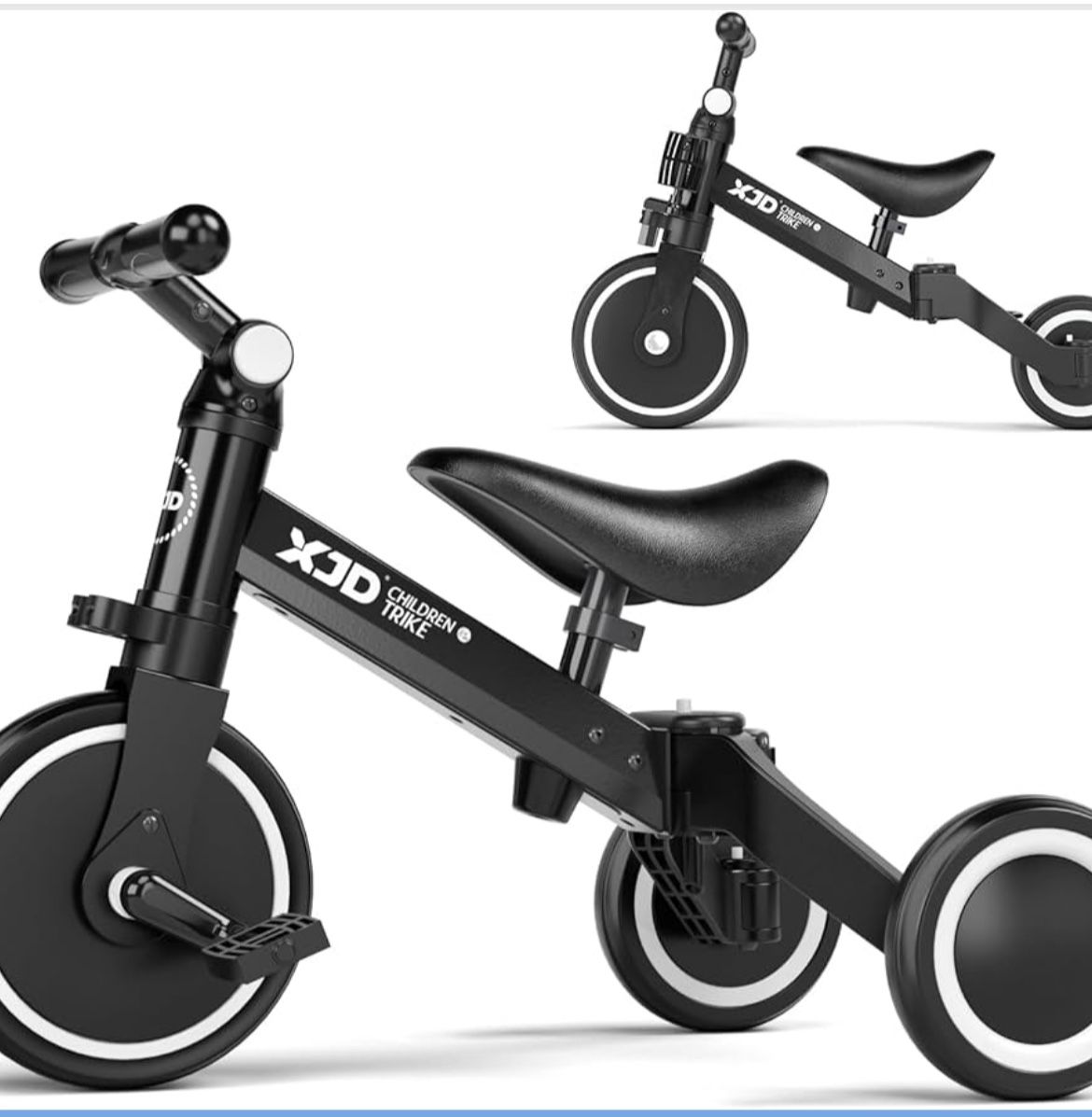 XJD 5 in 1 Toddler Bike, Tricycle for Toddlers 1-3 with Adjustable Seat Height