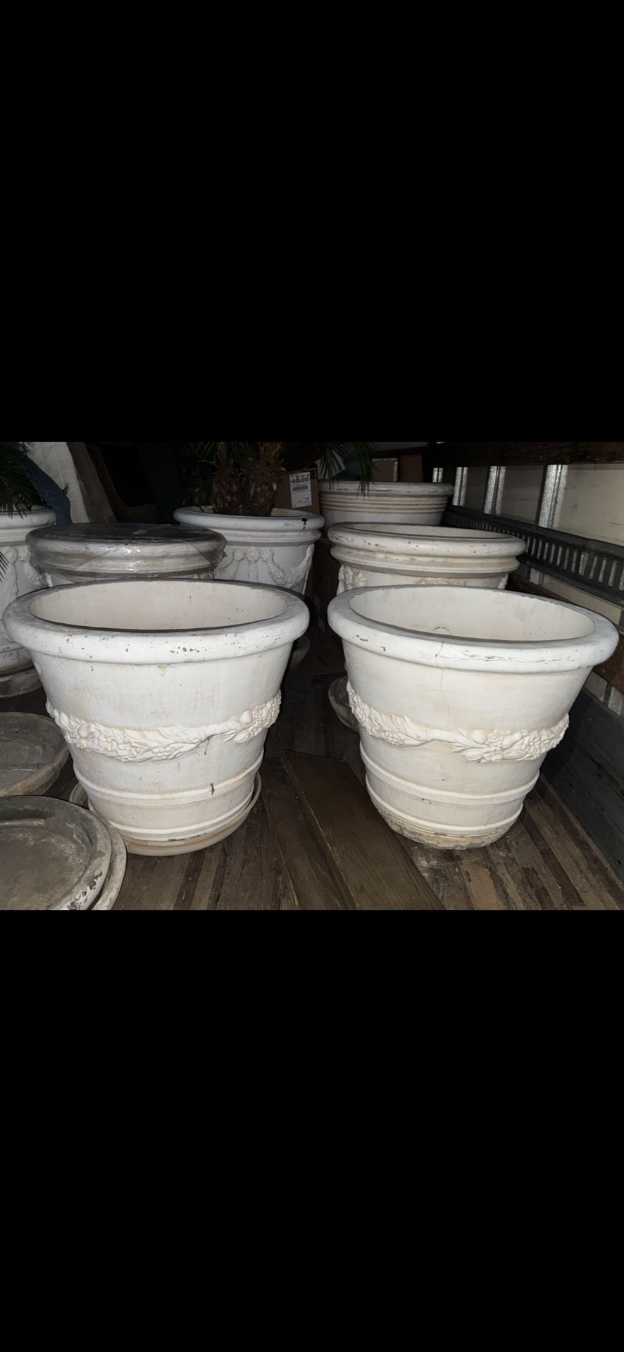 Concrete cement flower pots