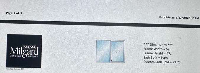 New Milgard retro fit window 59x47