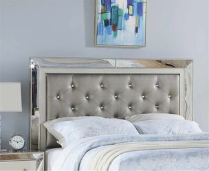 Mirrored Glam Bed Frame with Storage Bench