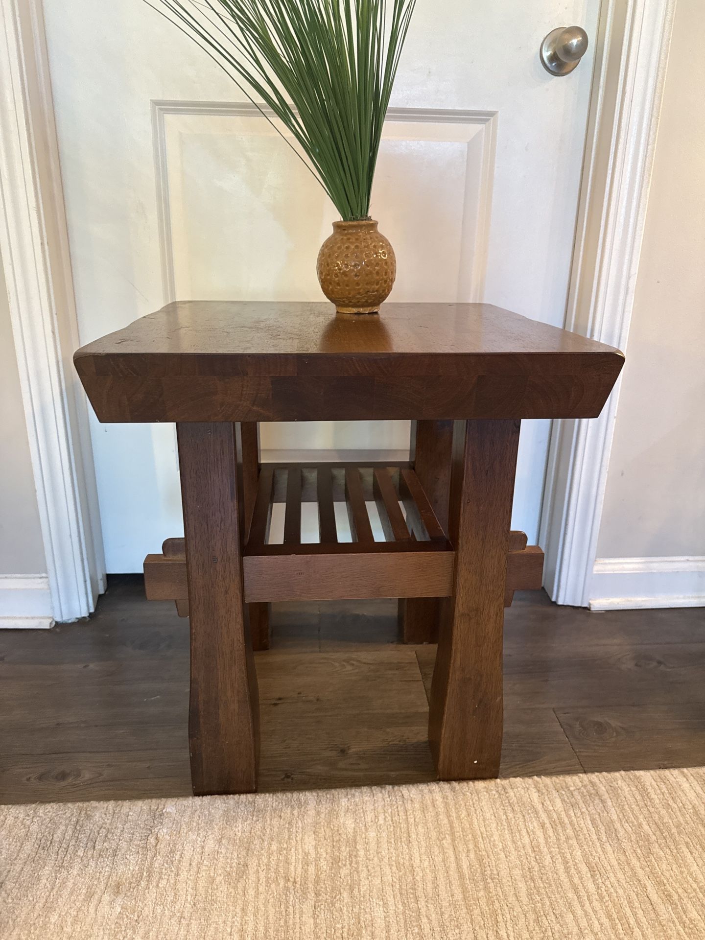 Solid wood side table