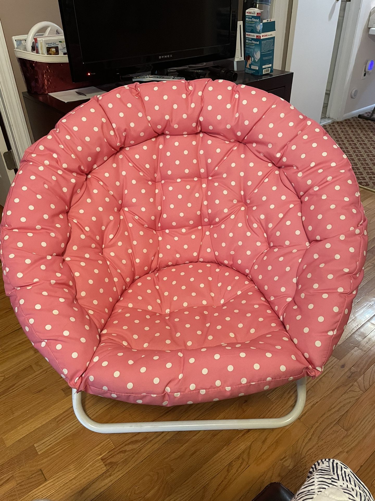 Potterybarn Teen Hang Around Saucer Chair In Pink Polka Dot (USED)