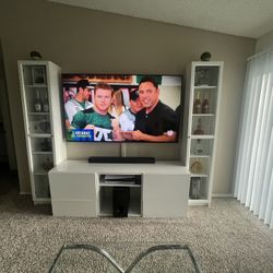 Entertainment Center, Cabinets, Displays With Lled  Lights And Cabinets. 